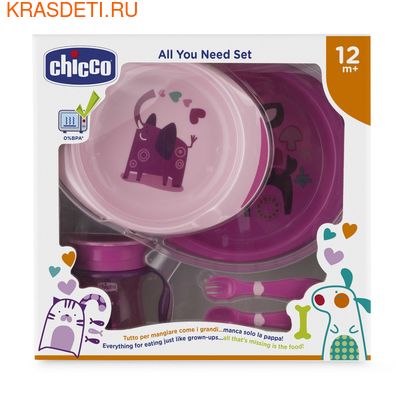 Набор детской посуды Chicco (5 предметов), 12 мес.+ (фото, вид 1)
