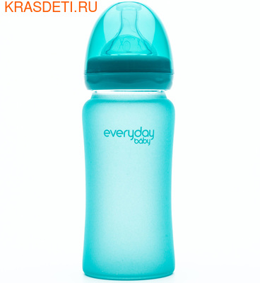 EveryDay Baby Бутылочка с индикатором температуры из стекла, 240 мл (фото, вид 1)