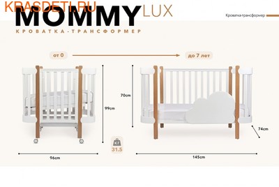 Кроватка-трансформер Happy Baby Mommy Lux (фото, вид 2)