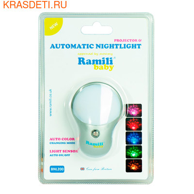 Автоматический детский ночник с датчиком Ramili Baby BNL 200 с датчиком Автоматический детский ночник с датчиком Ramili Baby BNL 200 с датчиком