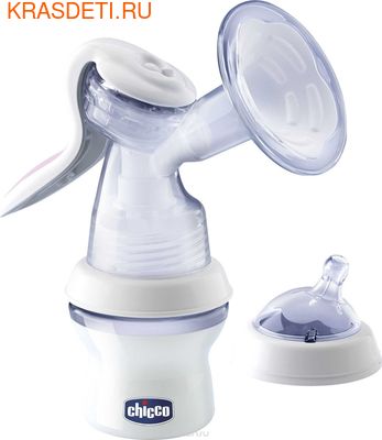 Chicco Молокоотсос ручной с бутылочкой Natural Feeling Chicco Молокоотсос ручной с бутылочкой Natural Feeling