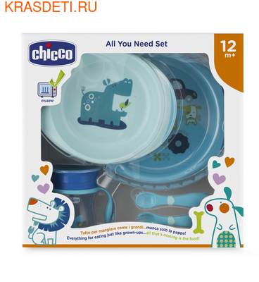 Набор детской посуды Chicco (5 предметов), 12 мес.+ (фото)