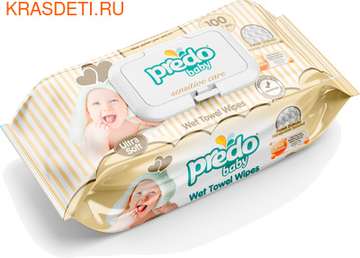 Влажные салфетки Predo Baby 100 шт. Влажные салфетки Predo Baby 100 шт.
